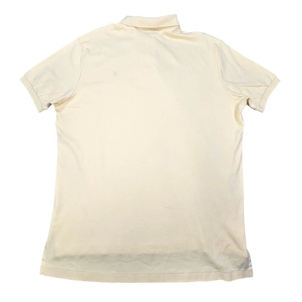 Polo Ralph Lauren Shirt Men Large Yellow Short Sleeve Interlock Cotton Polo Soft